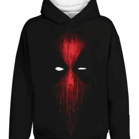 Printed Hooded Sweatshirt (Option: Black-M)
